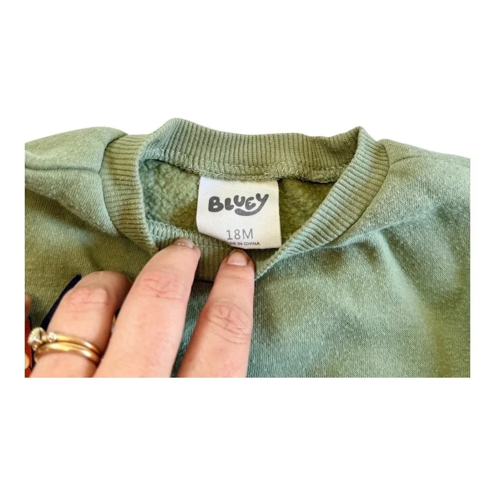 Bluey Sweatshirts and Halloween Pajamas Lot Size 18M Toddler Boys Green White